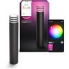 Philips Hue Lucca Palo da Terra per Esterni, Luce Smart Tunabel Bianca e a Colori, Luminosità 1.100 lm, Lampadina A60 Inclusa, Regolabile, Resistente a Intemperie IP44, Compatibile con Matter, Zigbee