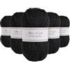 Utopia Crafts Super Aran - Filato per lavori a maglia e uncinetto, 5 pezzi, 100 g, colore: grigio antracite