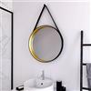 Aurlane Specchio Bagno, Legno ingegnerizzato, Nero Opaco/Oro, Unica