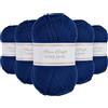 Utopia Crafts Super Aran - Filato per lavori a maglia e uncinetto, 5 pezzi, 100 g (indaco crepuscolo)