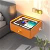 ihomemore Comodino con funzione di ricarica, comodino da appendere, per i giovani, colore arancione