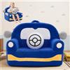 OUOZZZ Divanetto bambini 1-3 anni, poltrona poltroncina per bambini in sherpa morbido con cuscino, mini divano per cameretta， auto blu
