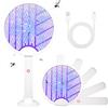 NXPZ Racchetta Zanzare Elettrica, Pieghevole 4000V con USB Ricaricabile e LED Trappola per Zanzare, Dotata di Base Stabile, Protezione dal Tatto, per Uso Interno ed Esterno