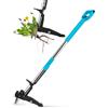 YISSVIC Estirpatore Erbacce Manuale a 4 Artigli in Acciaio Inossidabile con Pedale, Estrattore Radici Telescópico, 110-120 cm, Impugnatura Antiscivolo Regolabile a D, per Giardino - Blu