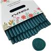PORXFLY 30 Pezzi 7mm Sigillare Bastoni di Cera per la Pistola di Colla, PORXFLY Mini Bastoni di Cera Sigillo Grande per le Buste di Carte, Inviti a Nozze, Confezioni Regalo (Verde scuro)