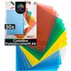 OfficeTree 50x Cartelline Portadocumenti Colorate - Porta Documenti Plastica - Buste a L Trasparenti A4 - Cartellette Trasparenti A4 Colorate - Proteggono da Pieghe e Sporco - Made in Germany