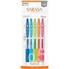 Zebra Pen Zebra JJ15-5C-N - Penna a sfera gel Sarasa con clip, 0,5 mm, 5 colori, set N