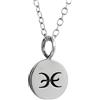 FashionJunkie4Life Argento sterling piccolo segno zodiacale Pesci oroscopo ciondolo per collana, 45,7 cm