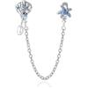 Famuan Gioielli Conchiglia Perla Stella Marina Charm 925 Argento Ciondolo Perline per Donna Fit Bracciali Collana Festa della Mamma San Valentino Compleanno per Donna Ragazza Famiglia Amici