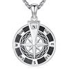 Friggem Collana Ciondolo Bussola Argento Sterling 925, Collana Bussole Vintage Regali Stagione Laurea Ringraziamento per Uomo Donne