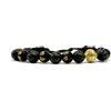 Samsara Bracciale Tibetano con Pietra Lavica e Mantra, Cordino in Cotone Cerato Regolabile, Charm in Bronzo, Design Ispirato alla Tradizione Buddista, Accessorio Unisex con Sacchetto