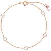 Carleen Bracciale in Oro Giallo Massiccio 14 carati (585) con Vera Perla d'Acqua Dolce, Gioielli per Donne e Ragazze, Lunghezza della Catena: 17 + 2 cm
