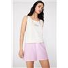 Tezenis Pantaloncini Corti In Tela Di Cotone Crinkle Donna Rosa