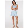 Tezenis Pantaloncini Corti In Tela Di Cotone Donna Azzurro