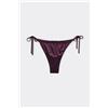 Tezenis Bikini Brasiliano Fianchetti Sottili Shiny Glam Bordeaux Donna Viola