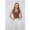 Tezenis Body Con Brassiere Spalla Larga Light Touch Donna Marrone