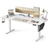 SONGMICS Scrivania Regolabile in Altezza Elettrica, 180 x 80 cm, Scrivania Elettrica, Tavolo con Memoria per 4 Altezze, Porta USB-C, Bianco Nuvola LSD138W01
