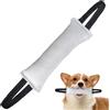 HASLED Giocattolo per Cani a Forma di Salsicciotto 30 cm Bianco, Gioco Ultra Resistente in Tessuto Rinforzato con Maniglie per Tiro, Addestramento e Gioco Interattivo