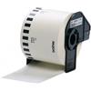 Etichette adesive per etichettatrice compatibile Brother DK-22205 DK Tape da 62 mm (Rotolo 30,48 metri) NERO SU BIANCO
