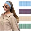 Cosmeria Fascia per capelli da donna con strisce, morbida e confortevole, in poliestere e spandex, perfetta per yoga, corsa e uso quotidiano