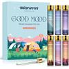 MIGCAPUT Set di Oli Essenziali di Buonumore 6 x 10ML, Olio Essenziale di Aromaterapia per Diffusori, Rilassarsi, Rinfrescare l'aria, Fabbricazione di Candele - Mente Calma, Rinfrescante, Buonanotte