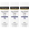 Neutrogena Età scudo anti-ossidante viso crema solare con SPF 70 ad ampio spettro, senza olio e non comedogenico idratante crema solare per prevenire i segni dell'invecchiamento, 3 fl. Oz