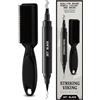 Striking Viking Beard Pencil Filler, nero profondo, set di matite da barba impermeabile, realistica e durevole, con 1 penna stilografica e pennello, migliora i peli del viso