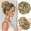 FESHFEN Chignon Finto per Capelli, Elastici Chignon Finti Sintetica Ondulato Capelli Naturale Coda di Cavallo Posticci per Capelli Spessi Updo per Donne Ragazze, 55g Beige Bahamas