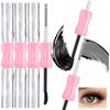 SUMCNU Mascara Iron Eye con spazzola in metallo, mascara a iron, mascara da parete, mascara, mascara in metallo, a doppia testa, lavabile, resistente alle sbavature, per creare ciglia lunghe dense (nero)