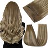 Easyouth Extension Capelli Veri Farfalla Genius Trama Biondo Ombre Extension Capelli Veri Butterfly Marrone Medio Ombre Biondo Platino Vuole Aggiungere Volume Invisibile #6/60/6 40cm 80g