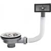 ZINGKING Lavello da Cucina 114 mm Filtro per Cestello 1½ Scarico e Rettangolo Troppopieno, Filtro per Cestello per Lavello Acciaio Inossidabile