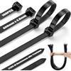 NORSHY Fascetta Plastica Ultralunga Nere, Fascette Elettricista Riutilizzabili Grandi 100 Pezzi 600 mm x 4.8 mm, Zip Tie in Nylon Resistenza Alla Trazione 22 kg per Tubazioni e Interni ed Esterni