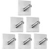 JOYIT 6 Pezzi Appendiabiti Da Parete - Appendi Accappatoio Bagno, Ganci Adesivi, Appendi Asciugamani Bagno per Bagno e Cucina (Argento)