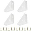 PATIKIL Staffe Angolari 1,5 x 1,5 Pollici, 4Pz Staffa Mensola Triangolare Staffa Angolo Retto Staffe Acciaio Laminato a Freddo Supporto Giunzione con Viti per Bordo Scrivania Letto, Bianco