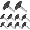 CoCud 10Pz Manopole Zigrinate Vite Testa Filettatura Maschio M8 x 30mm | Perno Filettato Manopole Manuali Impugnatura, Vite Serraggio a T Plastica, per Macchinari, Zigrinata