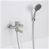 PHASAT Rubinetto per vasca da bagno con doccetta per vasca da bagno, bocca girevole a 90° nichel PTBL04E