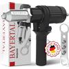 BAYERTAL® Set di rivettatrice per trapani e avvitatori - 4 boccole per rivetti - Adattatore professionale per rivetti ciechi, metallo, plastica, pelle - Struttura robusta - Pinza per rivetti Premium