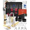 FAHEFANA 38+4 Pezzi Set Grimaldelli, [2023 Versione Aggiornata] Lockpicking Set con 4 Serrature Trasparenti e 4 Manicotti Neri, Manuale di Sblocco per Principianti e Fabbri Professionisti