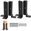 ANTUREBAY 4 staffe regolabili per pali di recinzione, adatte per pali in legno, in acciaio inossidabile nero, kit di staffe per recinzione/pergola/ponte, con viti e chiodi di espansione (4) (4 pezzi da 2 mm)