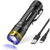 DARKBEAM Torcia UV 395nm LED Torce Luce Nera Ultravioletta, Lampada di Wood Mini ma potente Portatile USB -C Ricaricabile, Rivelatore di urina per Cane, per vetro Uranio, Macchie, Ambra, Resina