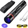 DARKBEAM UV Torcia 365nm Ultravioletta Luce Nera, Lampada di Wood Mini Portatile, Potente Blacklight Ricaricabile USB per Rilevare di urina animale domestico, Perdite, Resina Polimerizzazione