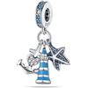 TINSLO Bead Charm Ciondolo Argento Sterling 925 con Cubic Zirconia Pendenti per Pandora Braccialetti, Compatibile con Braccialetti e Collane europei