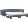 vidaXL Letto da giorno allungabile con materassi grigio scuro 90x190 cm in velluto