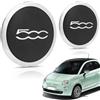 Otufan Copri Ruota per FIAT 500 (2 bordo argento scritte argento)