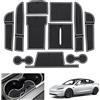 GAFAT Compatibile con Tesla Model 3 Highland 2024 2025 2026 Tappetini Antiscivolo, Tappetino in Gomma Console Centrale, Contenitori, Cuciture per Porta, Accessori Model 3 (Bianco)