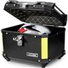 MOCOERL Bauletto per moto, colore nero, grande capacità, 45 l, impermeabile, in plastica ABS, per bagagli, per moto, boxe, supporto universale di fissaggio