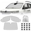 ZWPARTS Parasole per Parabrezza Auto compatibile con 2020-2025 Renault Kangoo 3 XFK, 5 Pezzi Pieghevole Parasole per Interni Auto, Set di Tappetini Termici Interni con Borsa Portaoggetti