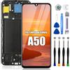 EFAITHLIFE Sostituzione Schermo per Samsung Galaxy A50, con Telaio A505F A505FN A505W A505U A505U1, Assieme digitalizzatore Display LCD con Strumenti di Riparazione
