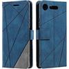 SONWO Cover per Sony Xperia XZ1, Flip Caso in PU Pelle Case Cover Portafoglio Custodia per Sony Xperia XZ1, [Kickstand] [Slot per Schede], Blu