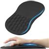 YIWONFU Tappetino per mouse ergonomico contro i dolori al polso - con memory foam e nodi massaggianti, base in poliuretano antiscivolo, 30 x 20 cm, nero, per ufficio, giochi, home office